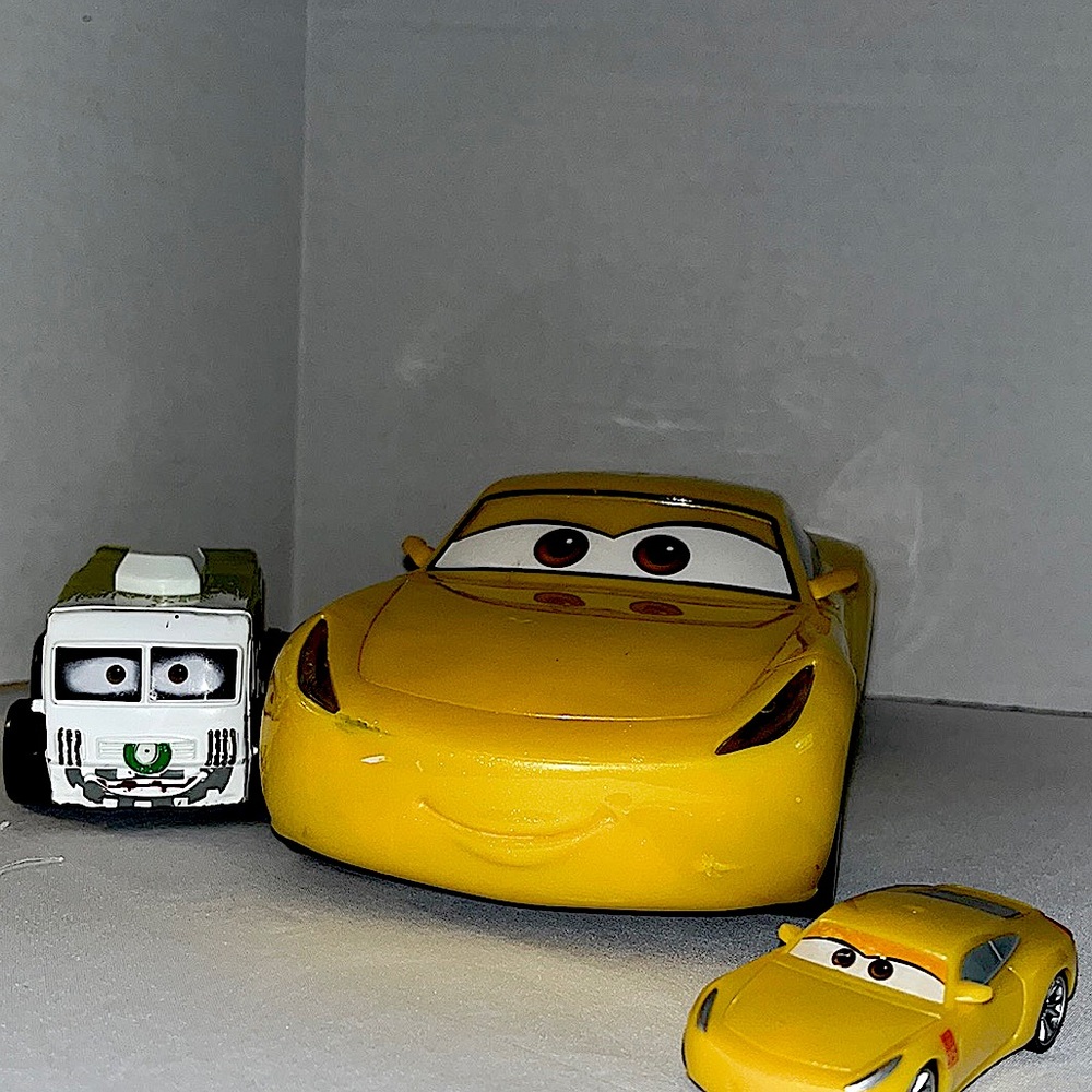 Gently Used Disney’s Cars. Three Total. One Battery Operated. One Pull Back.